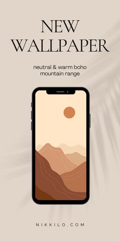 the new wallpaper is designed to look like an iphone with mountains in the background