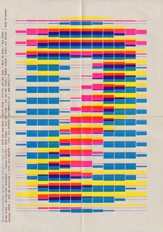 an old book with colorful lines on the pages and numbers in different colors that appear to be multicolored