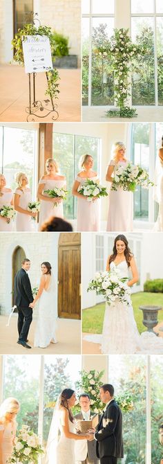 the bride and groom are getting ready to walk down the aisle at their wedding ceremony