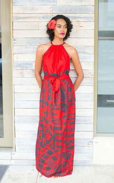 Red touche💕💕💕 Island Outfit, Island Wear, Pacific Island Dress Patterns Island Dress Patterns, Pacific Island Dress, Pacific Island Dress Patterns, Tahitian Dress, December Style, Hula Dress, Samoan Dress, Island Women, Tropical Wedding Dresses