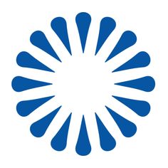 the blue and white logo is shown