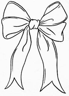 a black and white drawing of a bow