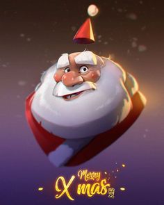 an animated christmas card with santa claus