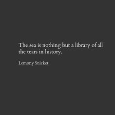 the sea is nothing but a library of all the tears in history