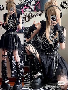 Goth J Fashion, Fashion Vkei, Alt Style Outfit, Subculture Jirai Kei, Cute Emo Outfits, Goth Outfit Ideas, Pastel Goth Outfits