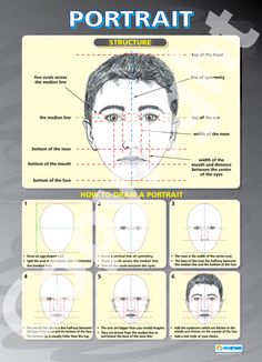 an image of how to draw a portrait on the computer screen, with instructions and examples