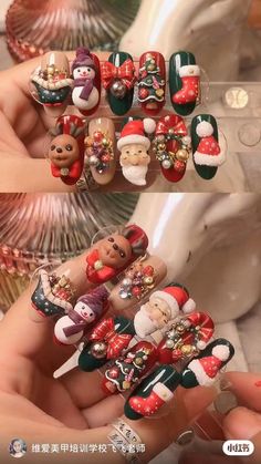 Christmas Nail Tutorial, New Years Eve Nail Art, New Years Eve Nail, Nail Noel, Classy Nail Art Ideas, Nail Art Noel, Xmas Nail Art, 3d Nail Designs, 3d Nail Art Designs