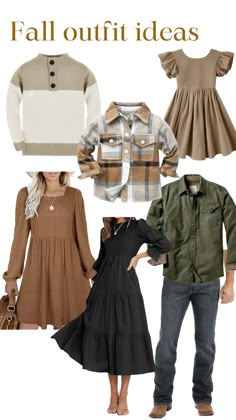 four different types of clothes and shoes for people to wear in the fall or winter