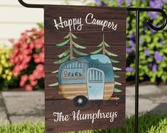 a happy camper's the humpneys garden flag