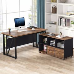 Tribesigns L-Shaped Desk L Shaped Executive Desk, File Cabinet Desk, Filing Cabinet Storage, Home Office Table, Printer Stand, Lateral File Cabinet, Business Furniture, L Shaped Desk, Executive Desk