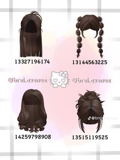 Hair for berry👩🏽 Cute Bloxburg Hair Codes Brown, Berry Avanue Codes Brown Hair, Brunette Berry Avenue Hair Codes, Bloxburg Brown Hair Codes Bun, Berry Avenue Codes Brown Hair Bun, Brown Curly Hair Codes For Berry Ave, Roblox Berry Avenue Codes Hair Brown Curly, Bloxburg Mom Outfit Codes Brown Hair