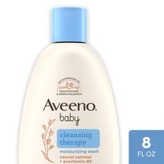 Cleanse and soothe baby's sensitive skin with Aveeno Baby Cleansing Therapy Moisturizing Wash. Designed for baby's sensitive, eczema-prone skin, this dermatologist- and pediatrician-tested bath wash cleanses and soothes irritated and dry skin, leaving skin feeling comfortable. It's accepted by the National Eczema Association and clinically shown to gently cleanse baby's eczema-prone skin. The gentle, baby body wash is formulated with finely milled natural oatmeal, known for its soothing and nour Baby Body Wash, Aveeno Baby, Gentle Baby, Baby Shampoo, Baby Body, Baby Bath, Baby Skin, Body Skin Care, Beauty Care