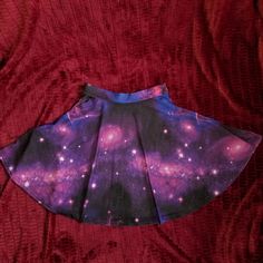 Circle Skirt With Galaxy Design Waistband Is 12.5 Inches Across New, Never Worn Galaxy Design, Circle Skirt, Tie Dye Skirt, Blue Purple, Blue And Purple, Shopping Outfit, Color Blue, Womens Skirt, Cute Outfits