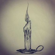 a drawing of a candle that is melting