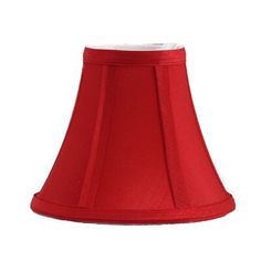 a red lamp shade on a white background