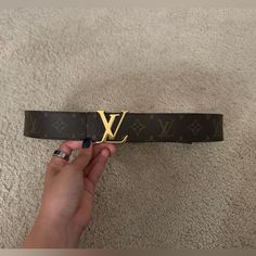 Authentic Lv Belt 40 Mm Size 80cm/32in Included Order Confirmation To Confirm Authenticity Worn Very Few Times - In Great Condition. The Only Flaw To The Belt Is That The Buckle Has Minor Scratches, See Last Photo For Reference. Other Than That, The Belt Is In Brand New Condition. Size Fits A 4/6 Pant Size - Monogram Brown Print This Particular Belt Is No Longer Sold Online. Louis Vuitton Belt Outfit Women, Lv Belt Women Outfit, Lv Belt Men, Louis Belt, Lv Clothes, Fall Fashion Colors, Designer Belts For Women, Expensive Things, Color Trends Fashion