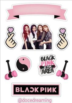 blackpink sticker sheet with pink accents