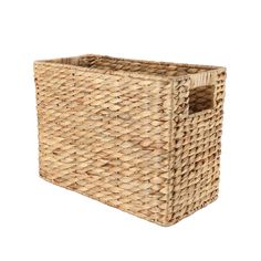 a large woven basket on a white background