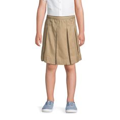 Classic pleats in our easy-care blend fabric that resists stains, wrinkles and fading so she looks A all school day long. Top-of-knee length. School Uniform Kids, Box Pleat Skirt, Pleat Skirt, Back To School Shopping, School Shopping, Box Pleats, Bottom Clothes, Skirt Top, Lands End