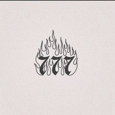 a black and white drawing of a fire with the number seventy on it's side