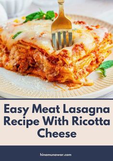 Meat Lasagna Recipe With Ricotta Cheese Easy Lasagna Recipe With Ricotta Simple Ground Beef, Lasagna With Ricotta Cheese And Meat, Cheese Lasagna Recipe No Meat Ricotta, Easy Meat Lasagna Recipe, Meat Lasagna Recipe With Ricotta, What To Serve With Lasagna, Recipe With Ricotta Cheese, Lasagna Recipe With Ricotta Oven Ready Noodles, Meat Lasagna Recipe