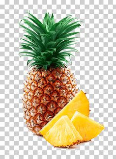 a pineapple with slices cut out on the side