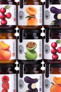 label design, food packaging design Jam Packaging Design, Food Label Design, Red Wine Labels, Honey Label Design, Jam Jar Labels, Honey Packaging