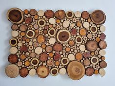 a group of wood slices arranged on top of each other