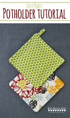 an easy to sew potholder is shown with the title