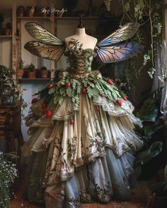 Ruffle Fairy Dress, Fantasy Ball, Moss Dress, Gala Outfit, Ren Fair, Elf Clothes, Fairytale Fashion, Fairy Dresses, Fairy Clothes