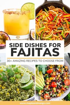 side dishes for fajitas with text overlay