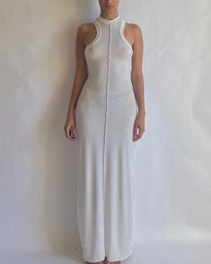 Tanktop Maxi Dress in White – gyaltsen earth