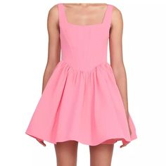 From Site- Never Worn And Past The Return Date. Paid $450 A Sleeveless Babydoll Mini Dress, This Style Features A Tulle Skirt And Corset Bodice Fashioned After Our Signature Alice Top. Style Runs Small, Please Consider Sizing Up.(I Am A Solid 6, It Fit Me Perfectly) S: 60% Cotton, 40% Polyester, L: 100% Polyester Model Is 5'10" And Wearing A Size 2 Dry Clean Only Style Runs Small, Consider Sizing Up Chic A-line Mini Dress By Staud, Pink A-line Mini Dress For Dress Down Occasions, Pink A-line Mini Dress For Casual Wear, Staud A-line Dresses For Spring, Staud Summer A-line Dress, Fitted Full Skirt Dress With Ruched Details, Fitted Ruched Dress With Full Skirt, Fitted Mini Dress With Pleated Bodice For Daywear, Full Skirt Dresses For Daywear