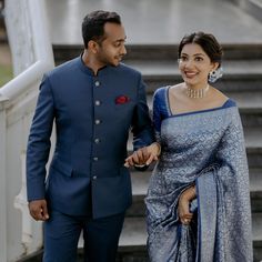 Engagement Look Couple Indian, Saree Styles For Engagement, Engagement Saari For Bride Indian, Indian Christian Engagement Outfit, Simple Engagement Look In Saree, Engagement Couple Dress Indian Saree, Engagement Looks Saree, Matching Outfits For Couples Engagement, Engagement Sarees South Indian Simple