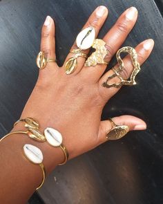 *Casting brass rings price is for 5 rings and 2 bracelets made of brass and cowrie shell as attached  *Shipping through dhl Express  *They are handmade  *adjustable  *wholesale prices available Dope Jewelry Accessories, Detail Oriented, Earthy Jewelry, Brass Rings, Spirited Art, High Maintenance, 5 Rings, Dope Jewelry, Boho Diy