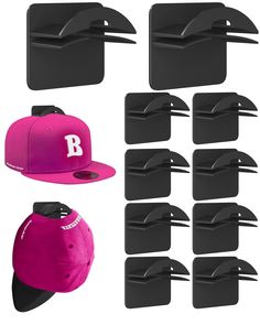 PRICES MAY VARY. 【2 IN 1 HANGING METHOD】: 10PCS hat racks has applied for US Patent. The unique patented design allows you to hang your hat in two ways. You can choose to hang hat rack for wall with the buckle facing forward or with the strap facing down. The thicker and wider "U-shaped" rim makes the hat more secure when hanging. Hat organizer for baseball caps not only stores your hats, but it also allows you to display your hats according to your own needs and preferences. 【New Upgraded Hat H Hat Holder Wall, Fitted Hat Storage Ideas, Boys Hat Wall, Dorm Hat Storage, Hat Storage Ideas Wall, Hat Vendor Booth Display Ideas, Hat Vendor Booth Display, Hat Display Ideas Wall, Hat Shelves