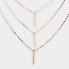 Mix it up with a layered vertical bar necklace that's ideal for day or night outfits. Color: Gold Pre-Layered Snake Chain - 14" L + 3" ext Gold tone - Stud Earring Weight 0.6 oz Imported Vertical Bar Necklace, Vertical Bar, Layered Necklace, Bar Necklace, Night Outfits, Stud Earring, Snake Chain, Layered Necklaces, Gold Tones