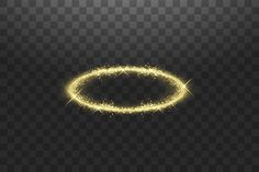 a glowing gold circle on a black background with sparkles in the middle and an empty space for text