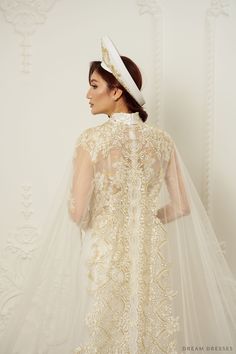 Bridal Maid Dress, Bridal Ao Dai, Tulle Cape, Bridal Cape, Dream Dresses, Corded Lace, Chapel Train, Maid Dress, Lace Bridal