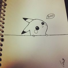 a drawing of a pikachu sitting on a wire