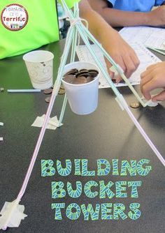 STEM Challenges: This amazing challenge uses one basic material- Straws! Add a few more items and see if your students can build a suspended bucket that will hold weight! Stem Night, Science Experience, Stem Club, Newton's Cradle, Stem Elementary