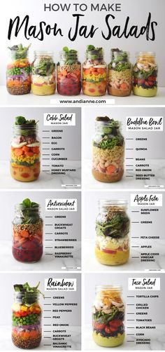 the instructions to make mason jar salads