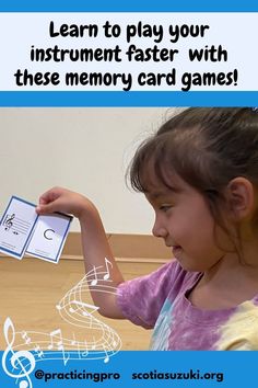 Playing games that teach music notes, like the favorite Memory card game, can really help your child learn to play their instrument faster. When you do activities with your child that combine learning with play, like this Memory card game (with lots of variations), you are stimulating multiple areas of the brain at the same time! #Suzuki #PositiveParenting #practice #effective #fun #Team #HalifaxMusic #scotiasuzukischoolofmusic #happymusician #education #MusicEducation #flashcard #games Teaching Music Notes, Memory Games, Music Notes, Kids Learning, Games To Play