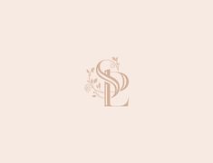 the letter s is made up of flowers and leaves, as well as an elegant monogram