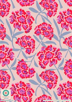 a pink and red flower pattern on a white background