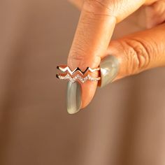 To My Daughter Highs And Lows Double Wave Ring Daughter Ring, Gold Color Ring, Layered Rings, Family Jewellery, Wave Ring, Fashion Ring, 925 Silver Jewelry, Delicate Rings, Minimalist Rings