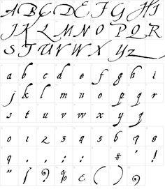 an old english alphabet with cursive writing