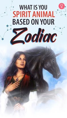 a woman standing next to a black horse with the words zodiac on it's chest