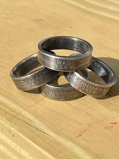 Handmade state and territory quarter rings made from genuine US quarter silver proofs. Rings are available in a variety of sizes. Jewellery Rings, Quarter Ring, State Quarters, Rings Statement, Handmade Silver, Statement Rings, Jewelry Rings, Etsy Accessories, Ring Size