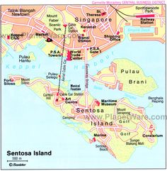 a map showing the location of sentosa island in san francisco, califi